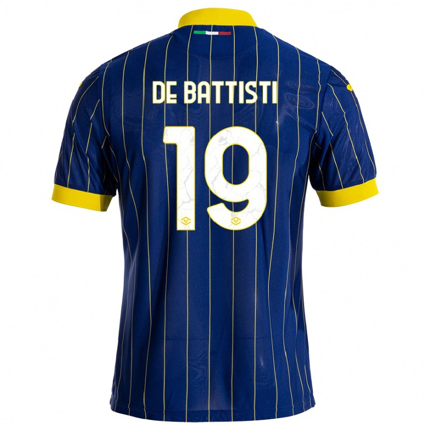 Danxen Kid Davide De Battisti #19 Blue Yellow Home Jersey 2024/25 T-Shirt