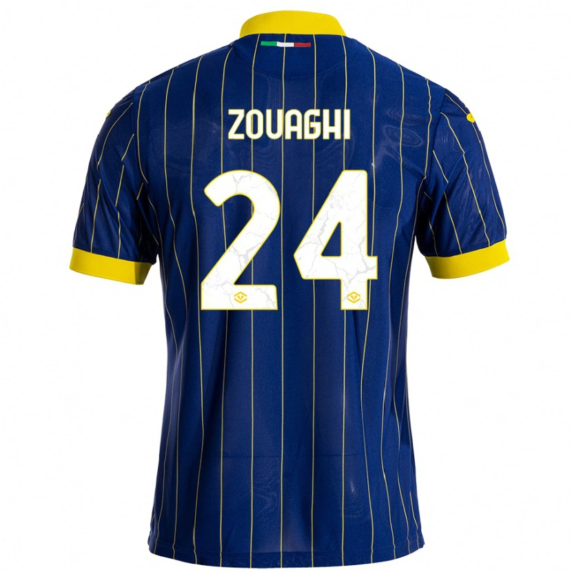 Danxen Kid Thomas Zouaghi #24 Blue Yellow Home Jersey 2024/25 T-Shirt