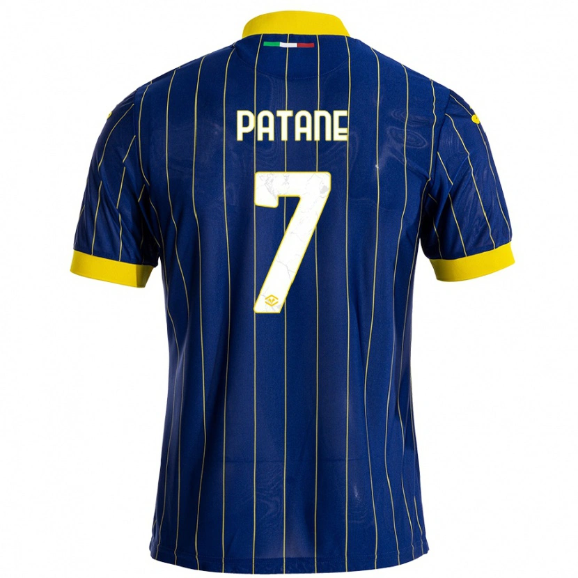 Danxen Kid Nicola Patanè #7 Blue Yellow Home Jersey 2024/25 T-Shirt