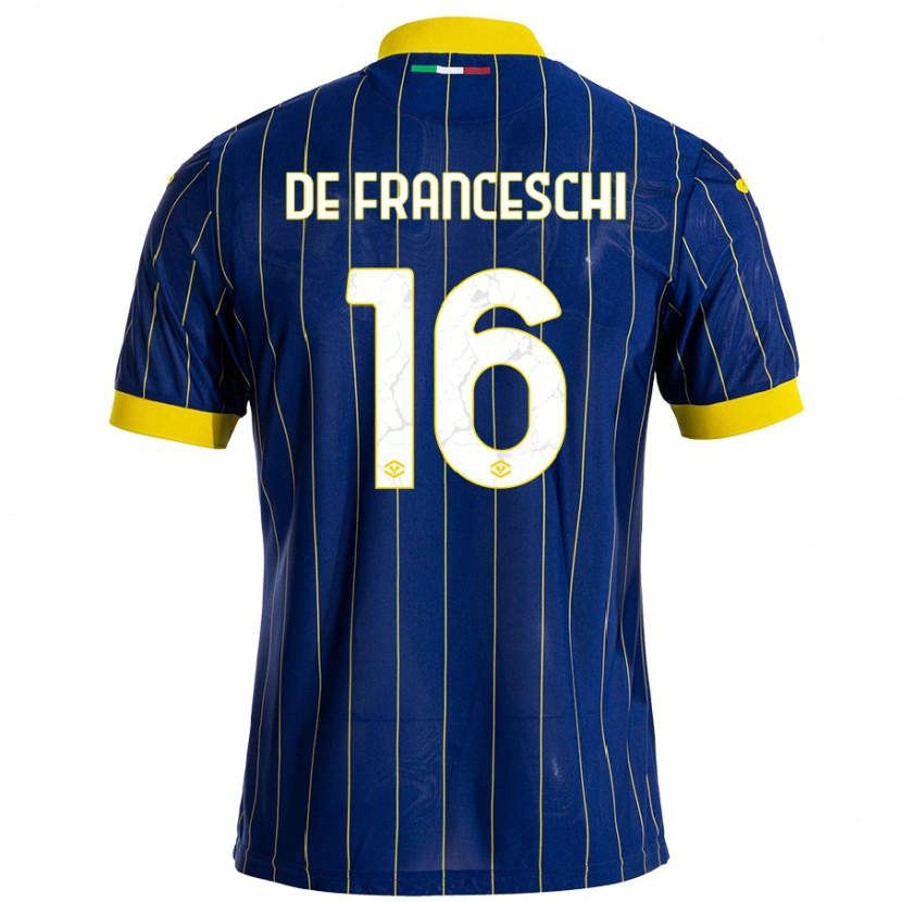 Danxen Kid Edoardo De Franceschi #16 Blue Yellow Home Jersey 2024/25 T-Shirt