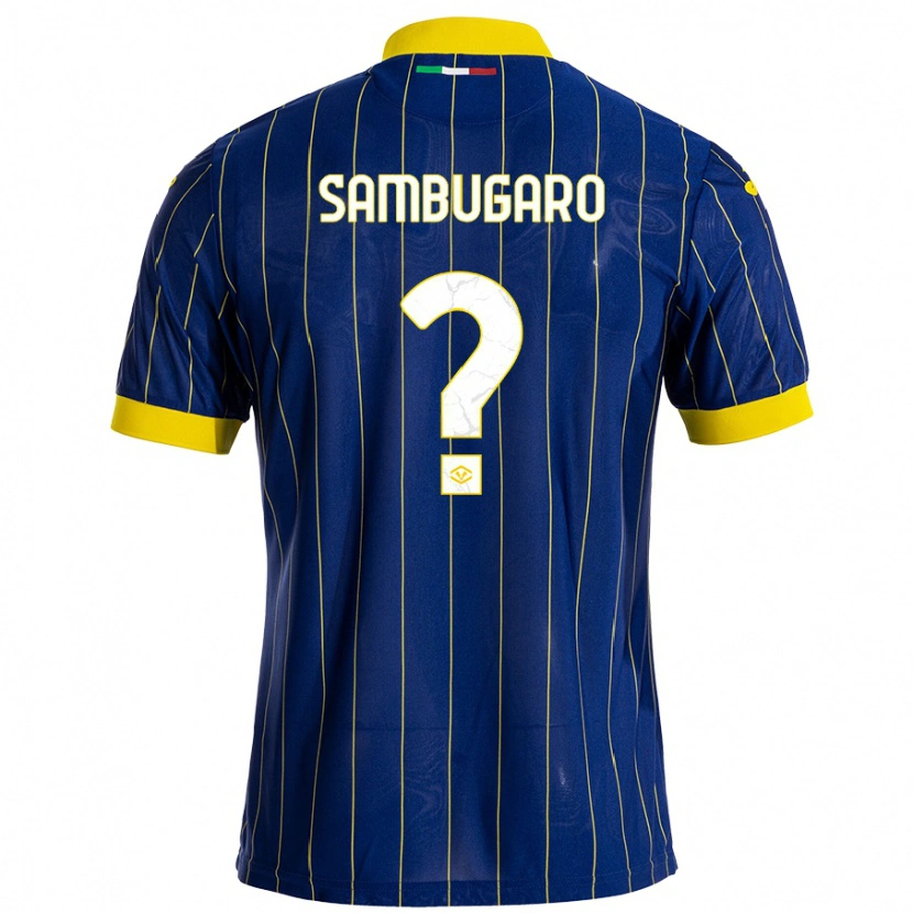 Danxen Kid Mattia Sambugaro #0 Blue Yellow Home Jersey 2024/25 T-Shirt