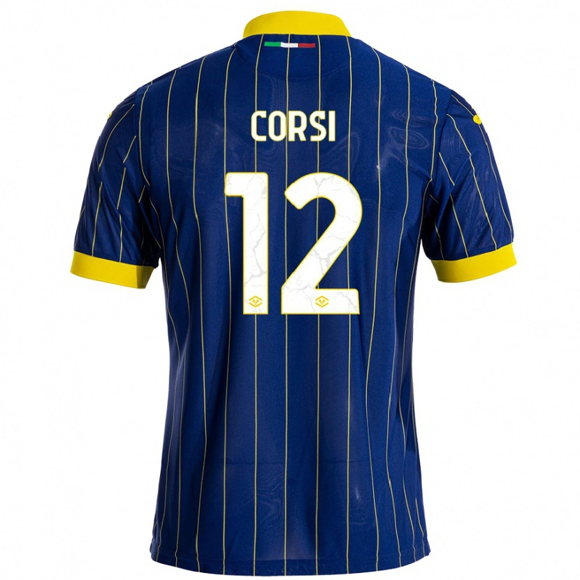 Danxen Kid Sara Corsi #12 Blue Yellow Home Jersey 2024/25 T-Shirt