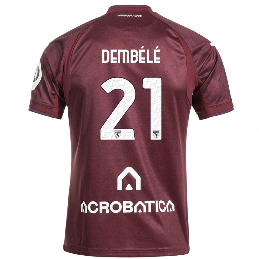 Danxen Kid Ali Dembélé #21 Maroon White Home Jersey 2024/25 T-Shirt