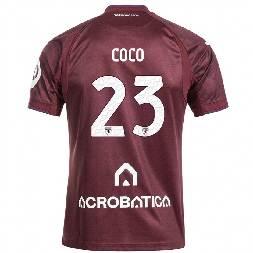 Danxen Kid Saúl Coco #23 Maroon White Home Jersey 2024/25 T-Shirt