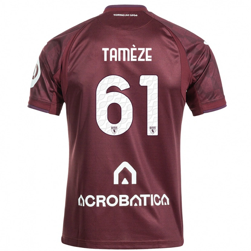 Danxen Kid Adrien Tamèze #61 Maroon White Home Jersey 2024/25 T-Shirt