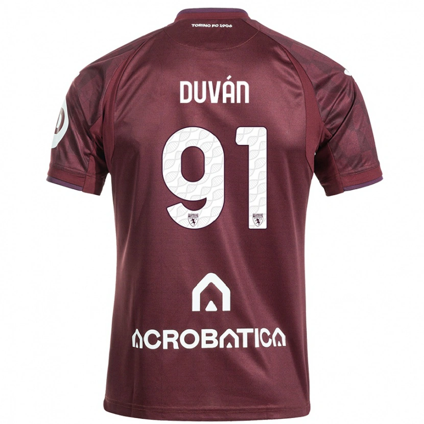 Danxen Kid Duván Zapata #91 Maroon White Home Jersey 2024/25 T-Shirt