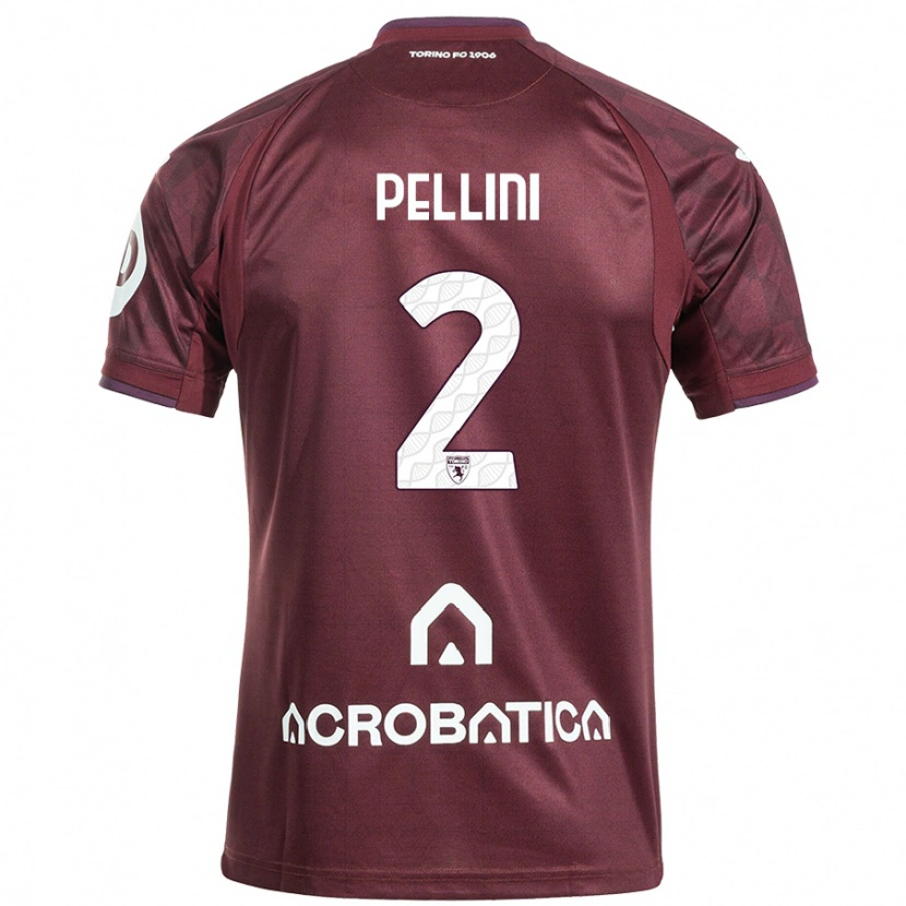 Danxen Kid Mattia Pellini #2 Maroon White Home Jersey 2024/25 T-Shirt