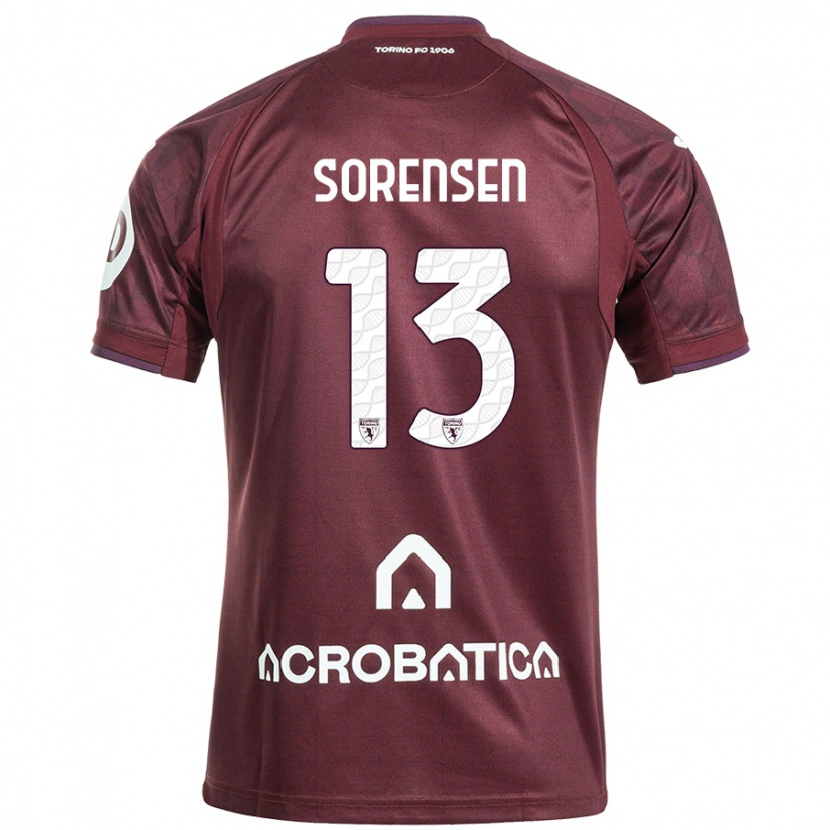 Danxen Kid Ben Sørensen #13 Maroon White Home Jersey 2024/25 T-Shirt