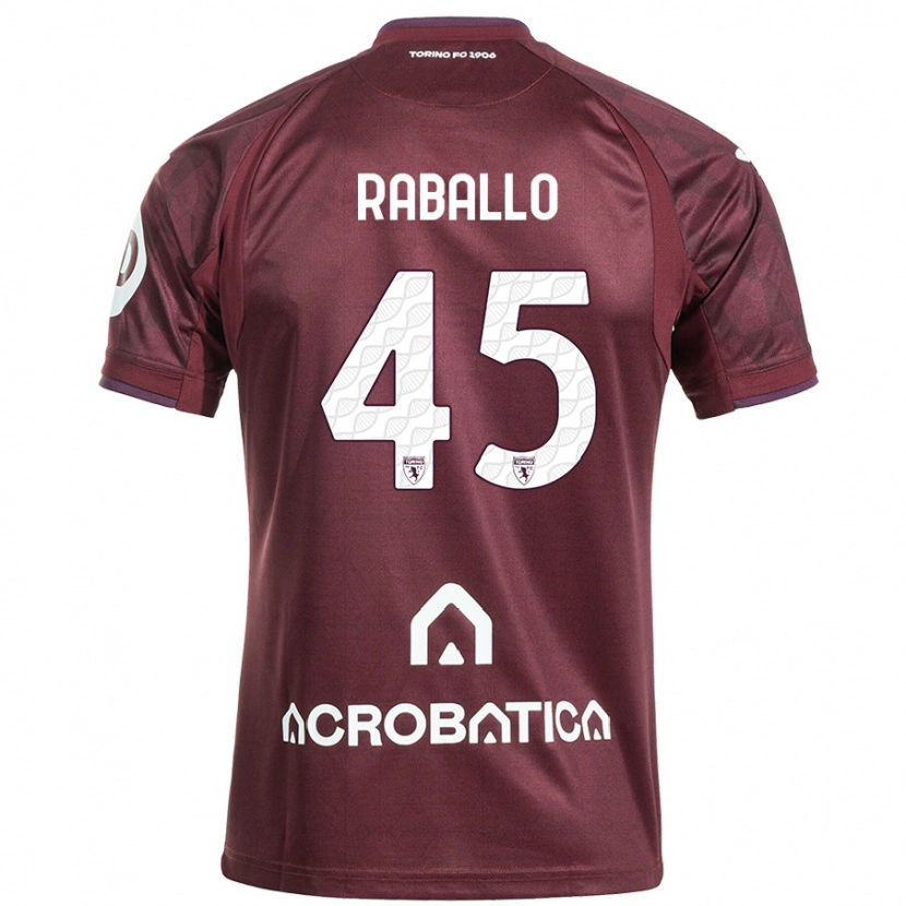 Danxen Kid Alessio Raballo #45 Maroon White Home Jersey 2024/25 T-Shirt