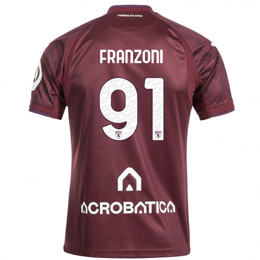 Danxen Kid Nicolò Franzoni #91 Maroon White Home Jersey 2024/25 T-Shirt