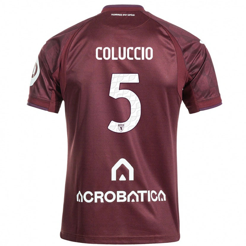 Danxen Kid Francesca Coluccio #5 Maroon White Home Jersey 2024/25 T-Shirt