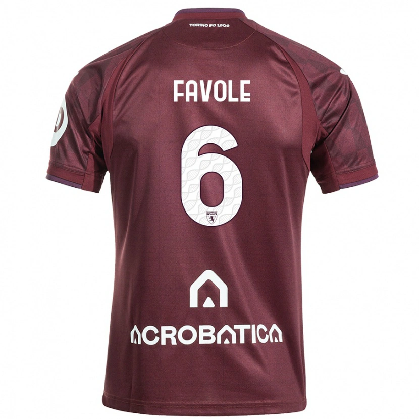 Danxen Kid Stefania Favole #6 Maroon White Home Jersey 2024/25 T-Shirt