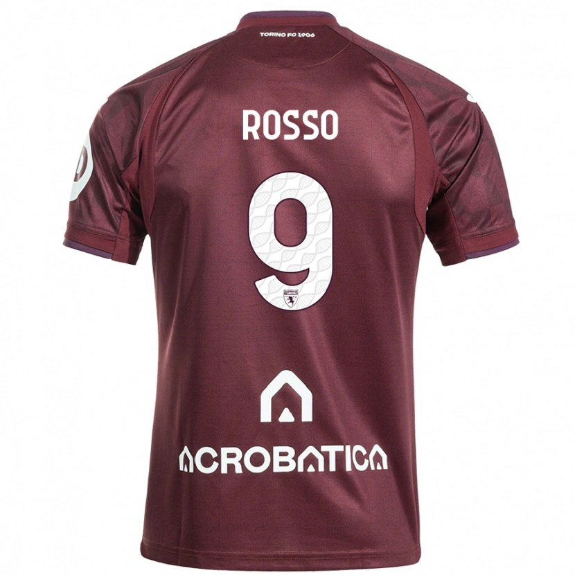 Danxen Kid Eleonora Rosso #9 Maroon White Home Jersey 2024/25 T-Shirt