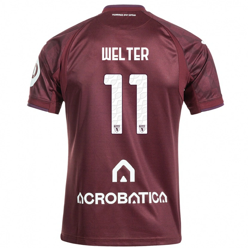 Danxen Kid Francesca Welter #11 Maroon White Home Jersey 2024/25 T-Shirt