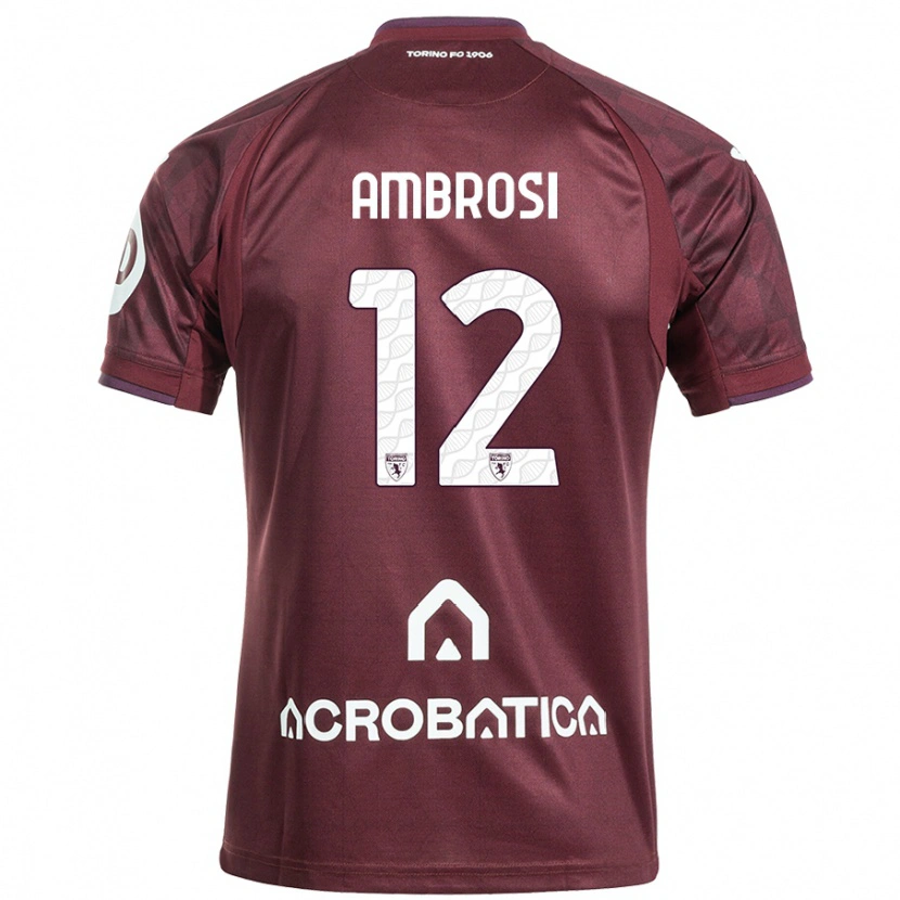 Danxen Kid Martina Ambrosi #12 Maroon White Home Jersey 2024/25 T-Shirt