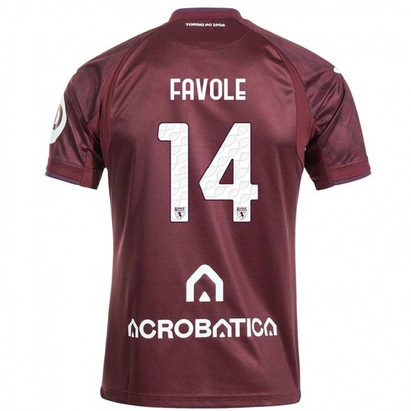 Danxen Kid Annalisa Favole #14 Maroon White Home Jersey 2024/25 T-Shirt