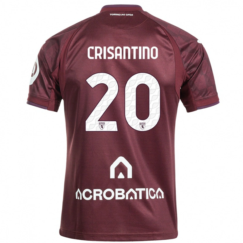 Danxen Kid Giulia Crisantino #20 Maroon White Home Jersey 2024/25 T-Shirt