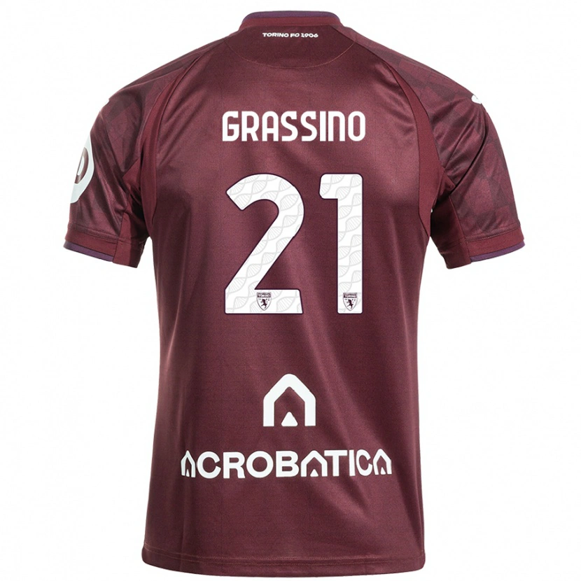 Danxen Kid Giulia Grassino #21 Maroon White Home Jersey 2024/25 T-Shirt