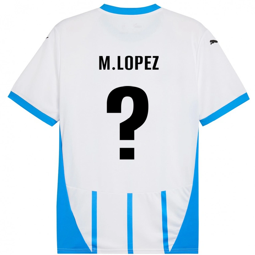 Danxen Kid Maxime López #0 White Blue Away Jersey 2024/25 T-Shirt