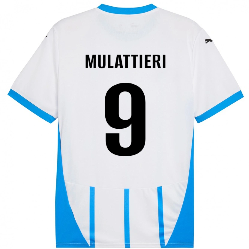 Danxen Kid Samuele Mulattieri #9 White Blue Away Jersey 2024/25 T-Shirt