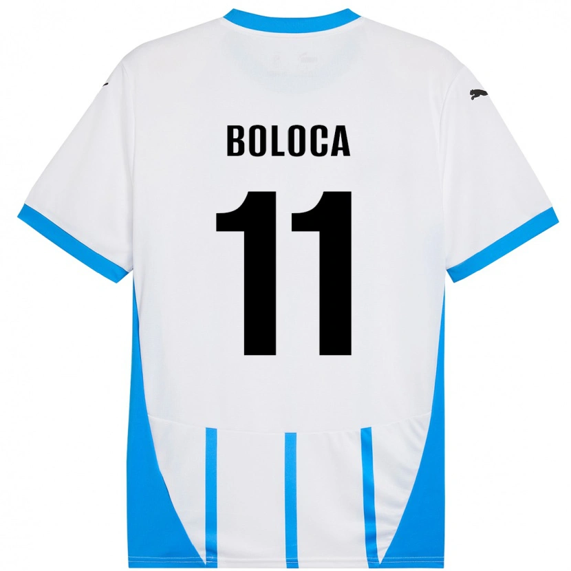 Danxen Kid Daniel Boloca #11 White Blue Away Jersey 2024/25 T-Shirt