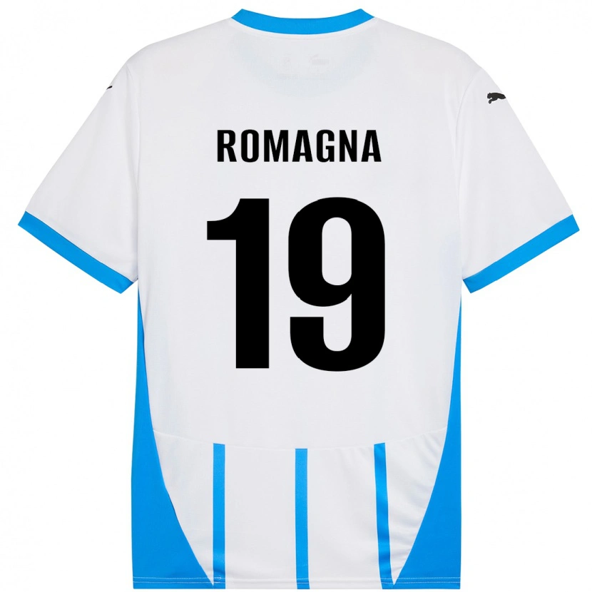 Danxen Kid Filippo Romagna #19 White Blue Away Jersey 2024/25 T-Shirt