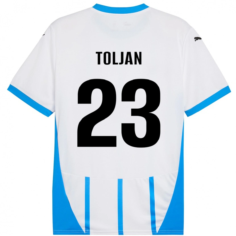 Danxen Kid Jeremy Toljan #23 White Blue Away Jersey 2024/25 T-Shirt