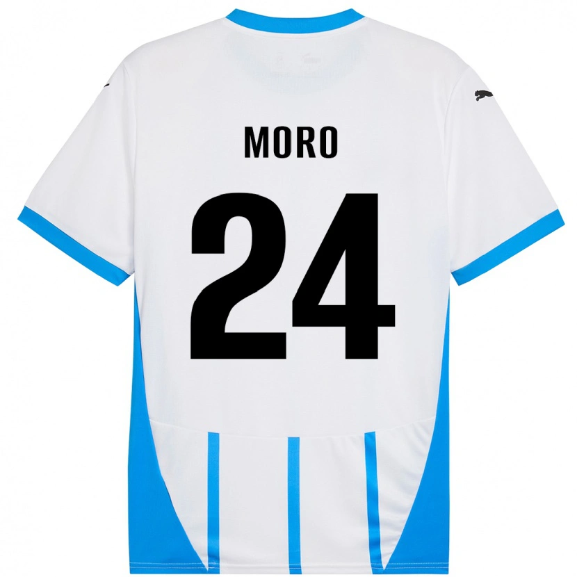 Danxen Kid Luca Moro #24 White Blue Away Jersey 2024/25 T-Shirt