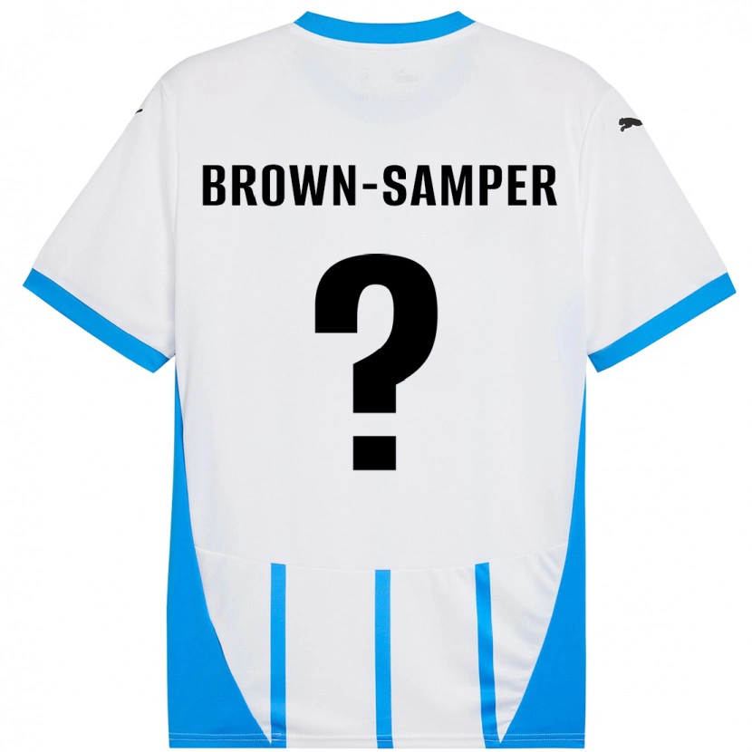 Danxen Kid Isaac Brown-Samper #0 White Blue Away Jersey 2024/25 T-Shirt