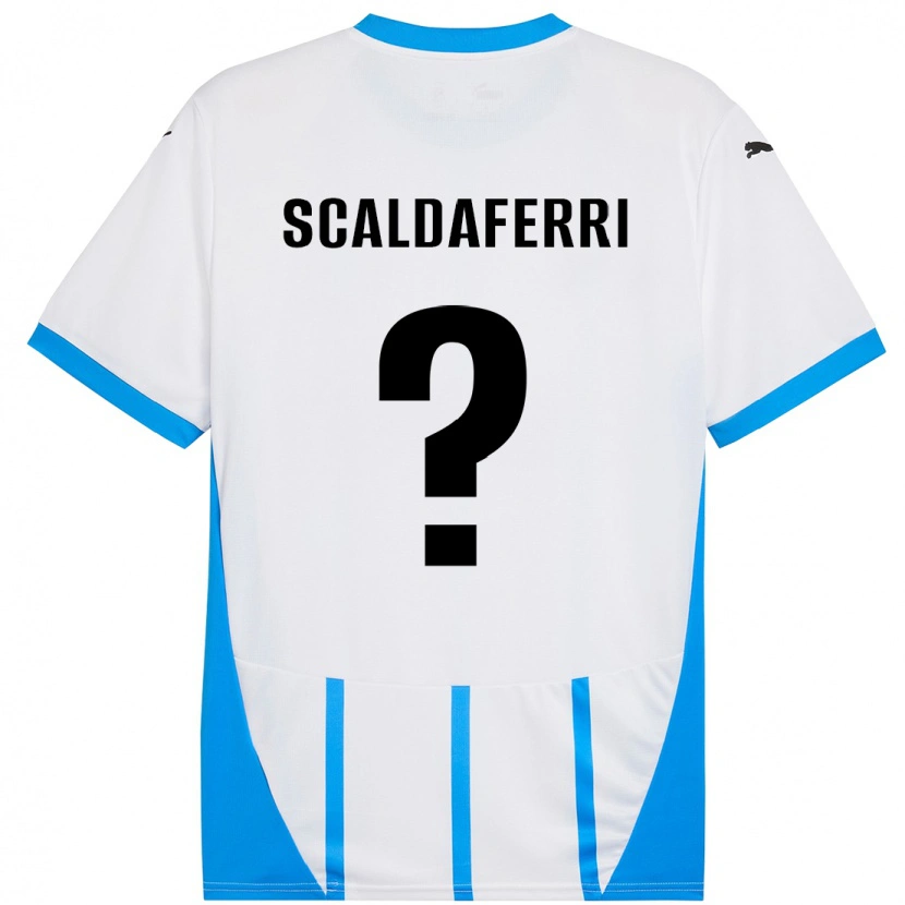 Danxen Kid Andrea Scaldaferri #0 White Blue Away Jersey 2024/25 T-Shirt