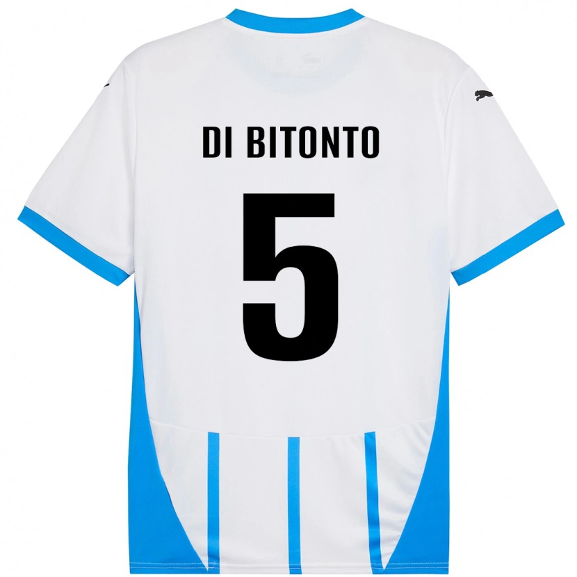 Danxen Kid Alessandro Di Bitonto #5 White Blue Away Jersey 2024/25 T-Shirt