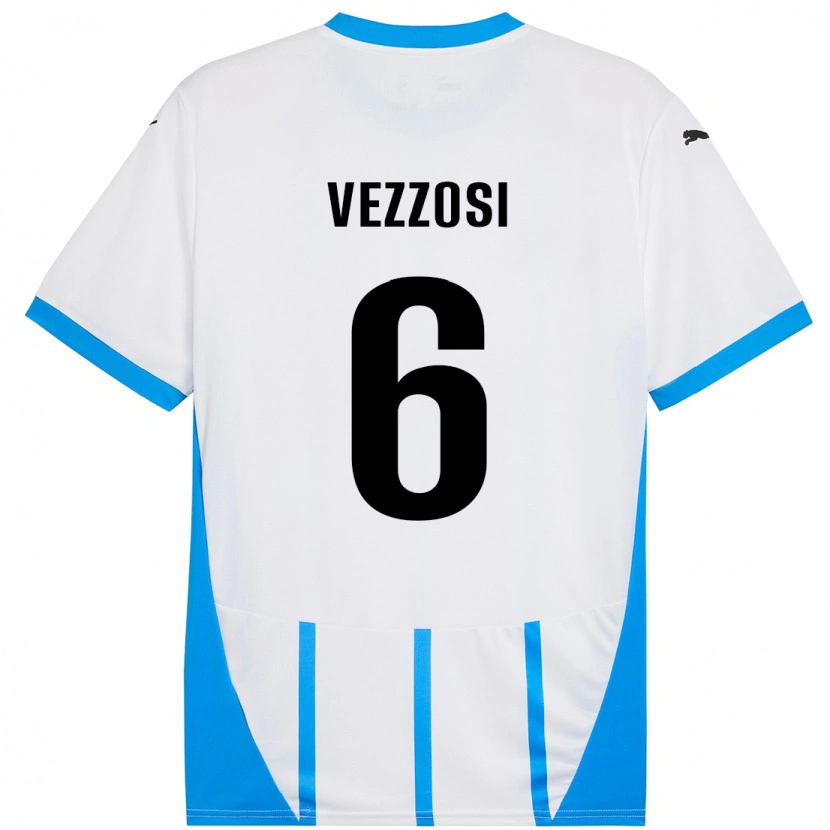 Danxen Kid Giorgio Vezzosi #6 White Blue Away Jersey 2024/25 T-Shirt