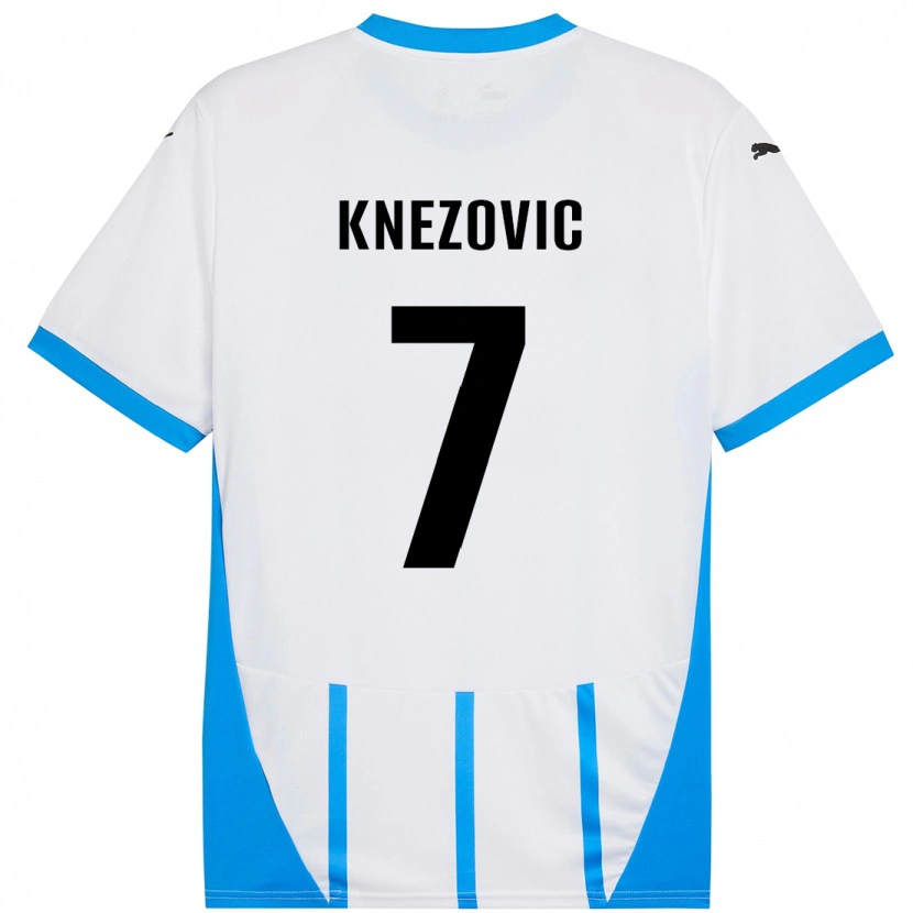 Danxen Kid Borna Knezovic #7 White Blue Away Jersey 2024/25 T-Shirt