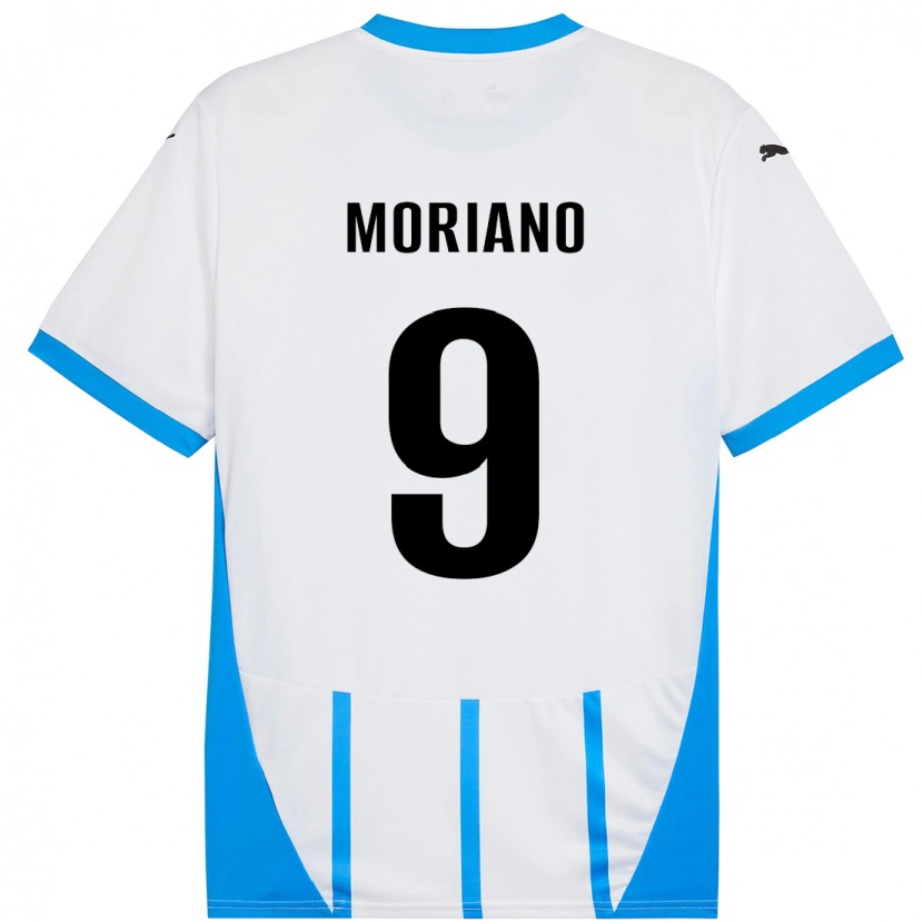 Danxen Kid Andrea Moriano #9 White Blue Away Jersey 2024/25 T-Shirt