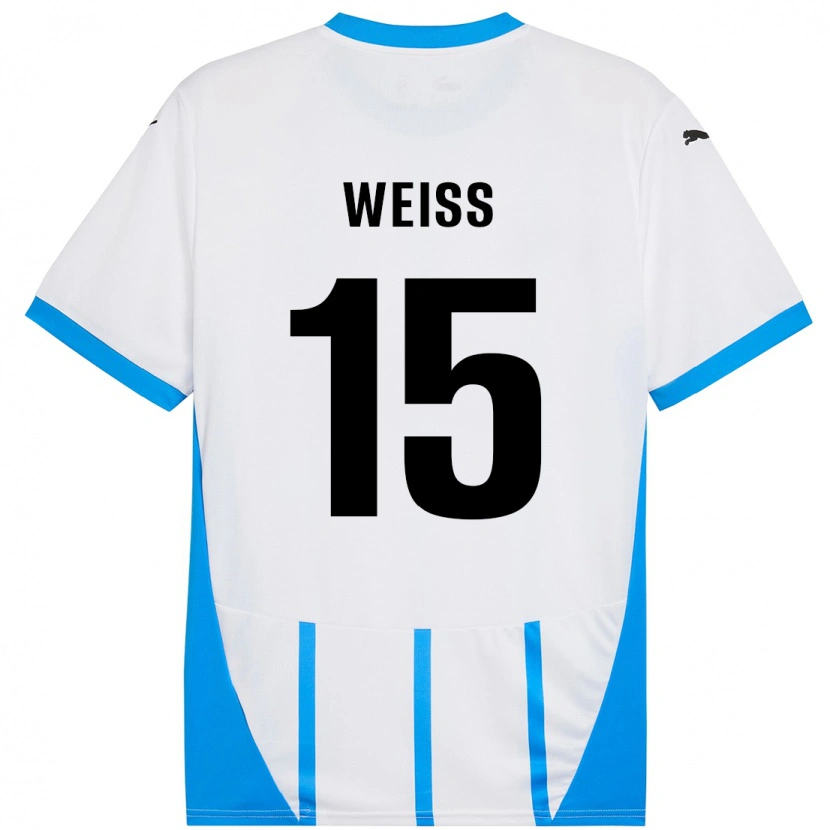 Danxen Kid David Weiss #15 White Blue Away Jersey 2024/25 T-Shirt