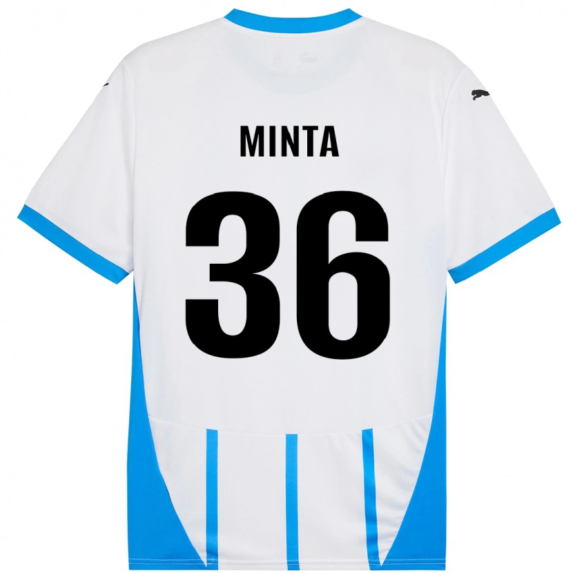 Danxen Kid Amoako Minta #36 White Blue Away Jersey 2024/25 T-Shirt