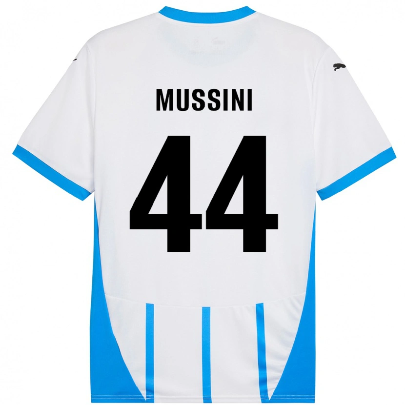 Danxen Kid Andrea Mussini #44 White Blue Away Jersey 2024/25 T-Shirt