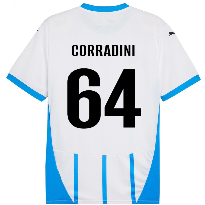 Danxen Kid Francesco Corradini #64 White Blue Away Jersey 2024/25 T-Shirt