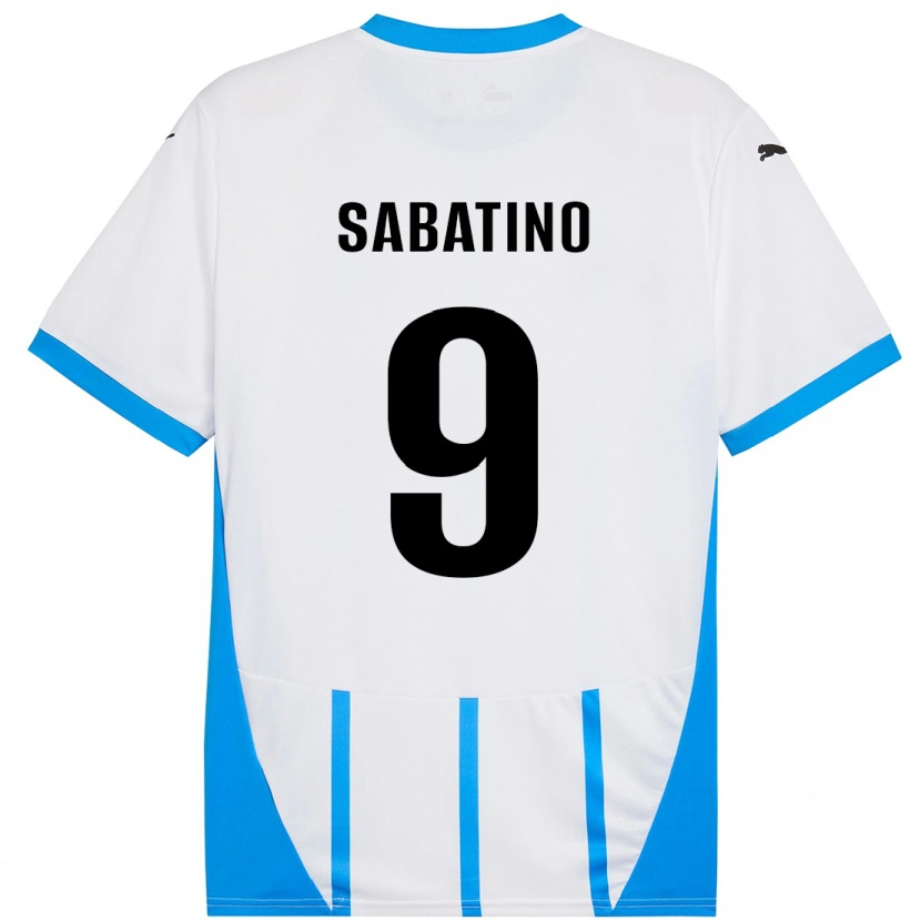 Danxen Kid Daniela Sabatino #9 White Blue Away Jersey 2024/25 T-Shirt