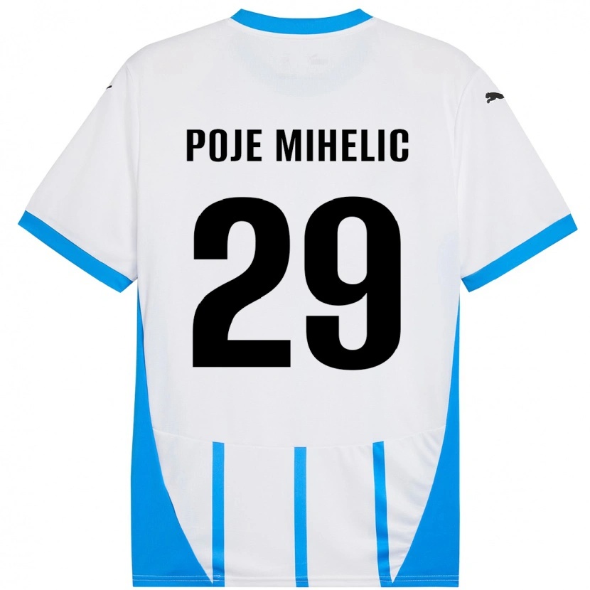 Danxen Kid Naja Poje Mihelič #29 White Blue Away Jersey 2024/25 T-Shirt