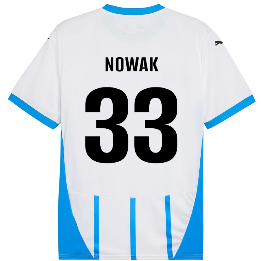 Danxen Kid Julie Nowak #33 White Blue Away Jersey 2024/25 T-Shirt