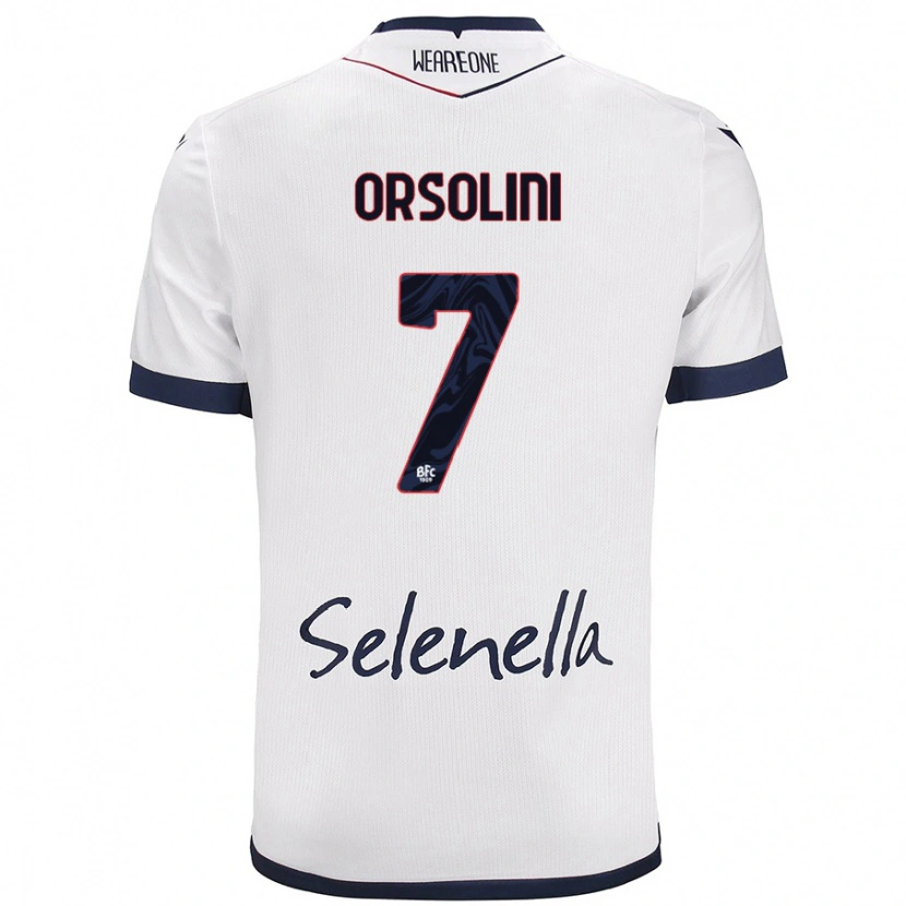 Danxen Kid Riccardo Orsolini #7 White Royal Blue Away Jersey 2024/25 T-Shirt