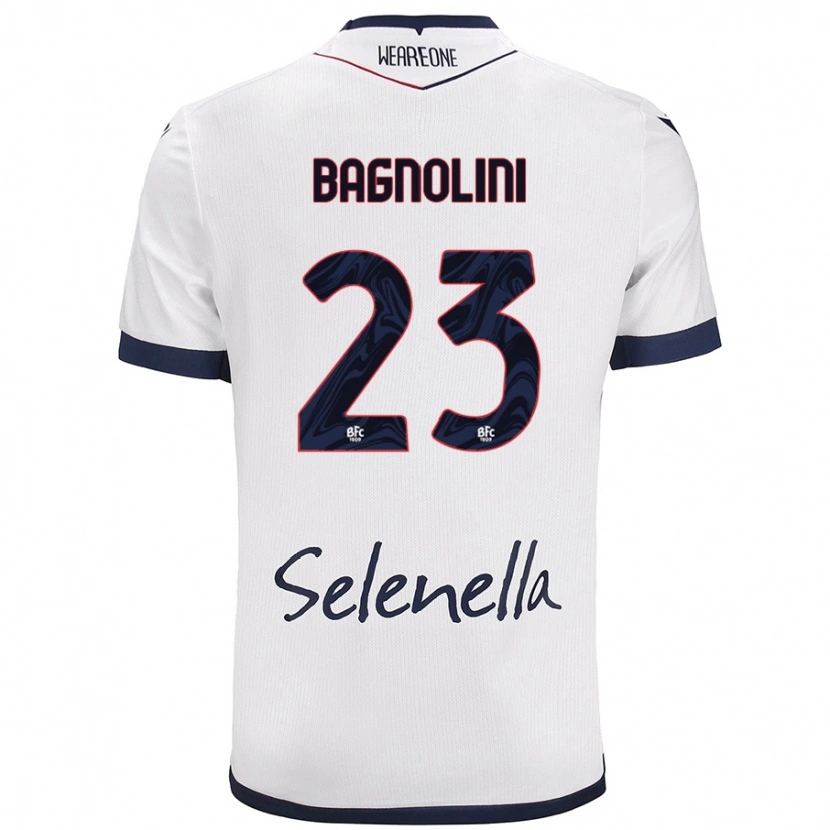 Danxen Kid Nicola Bagnolini #23 White Royal Blue Away Jersey 2024/25 T-Shirt