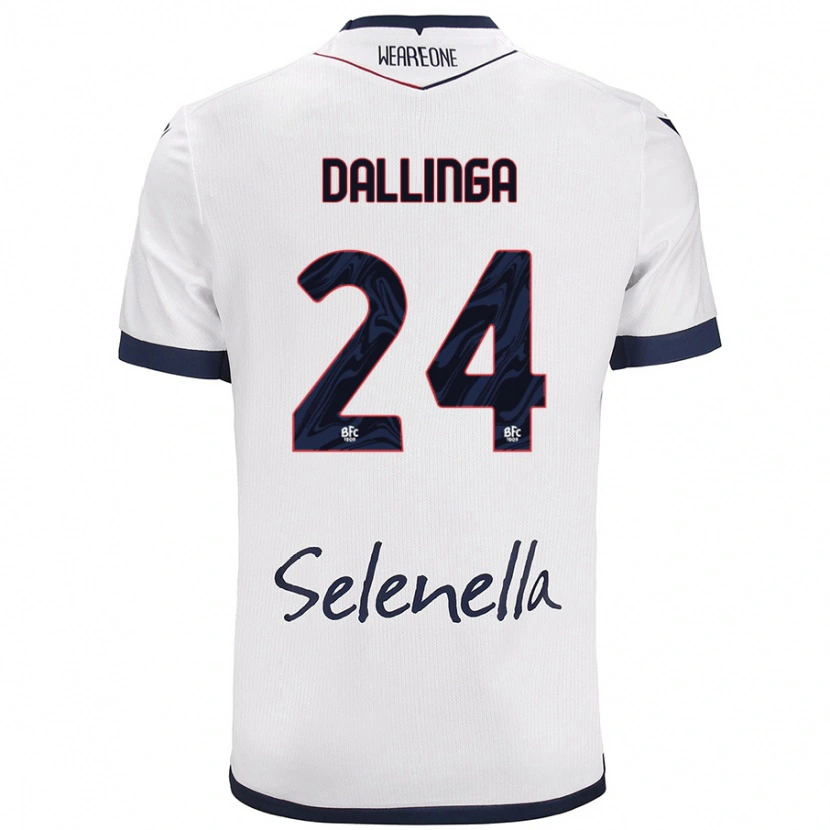 Danxen Kid Thijs Dallinga #24 White Royal Blue Away Jersey 2024/25 T-Shirt