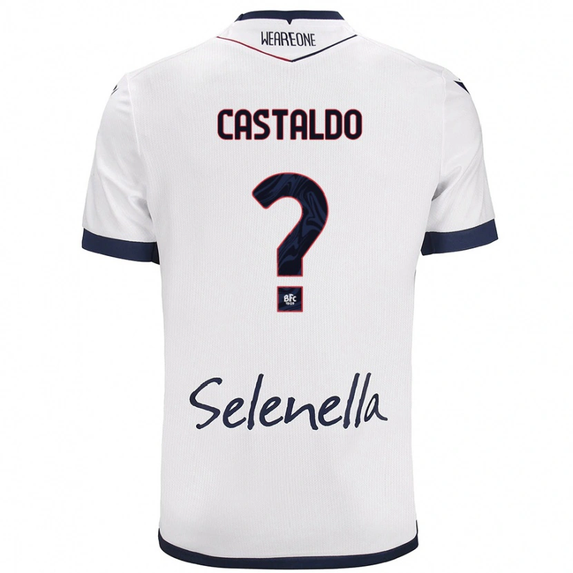 Danxen Kid Francesco Castaldo #0 White Royal Blue Away Jersey 2024/25 T-Shirt