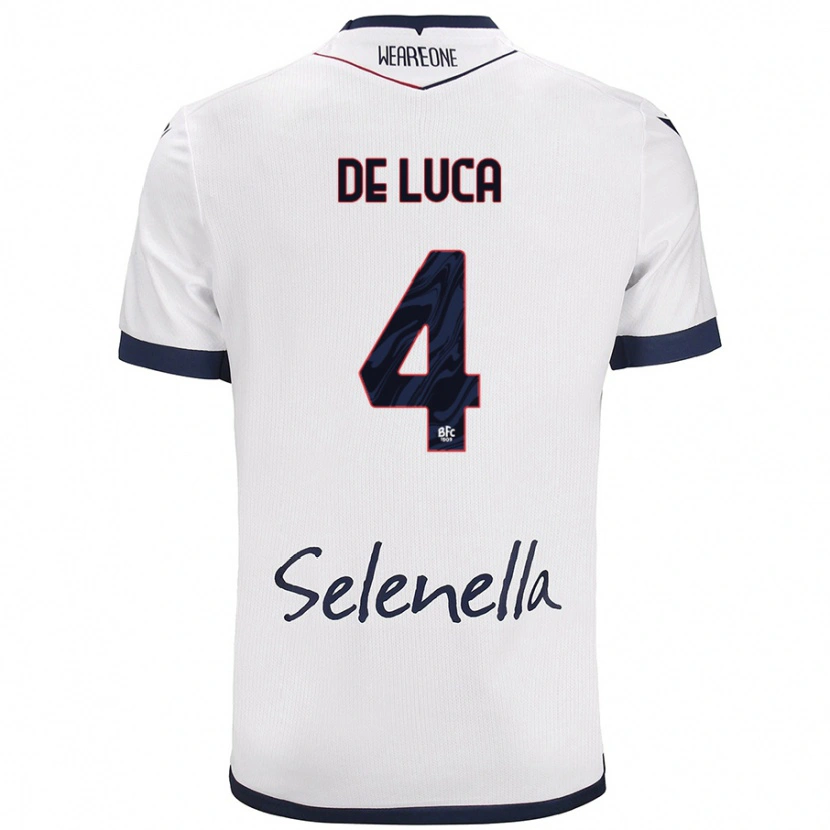 Danxen Kid Alessandro De Luca #4 White Royal Blue Away Jersey 2024/25 T-Shirt