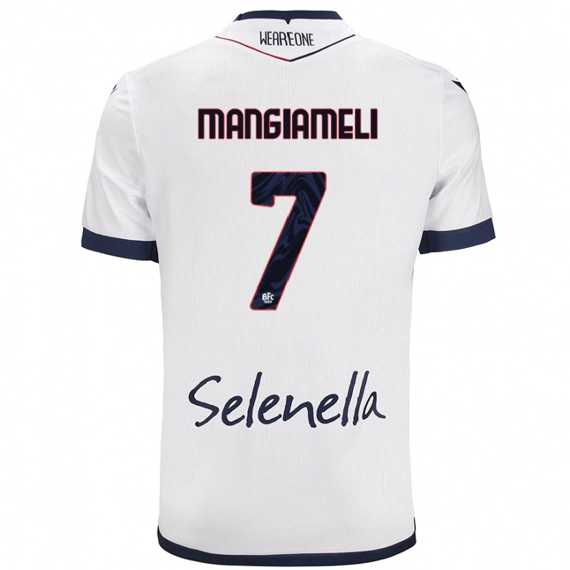 Danxen Kid Federico Mangiameli #7 White Royal Blue Away Jersey 2024/25 T-Shirt