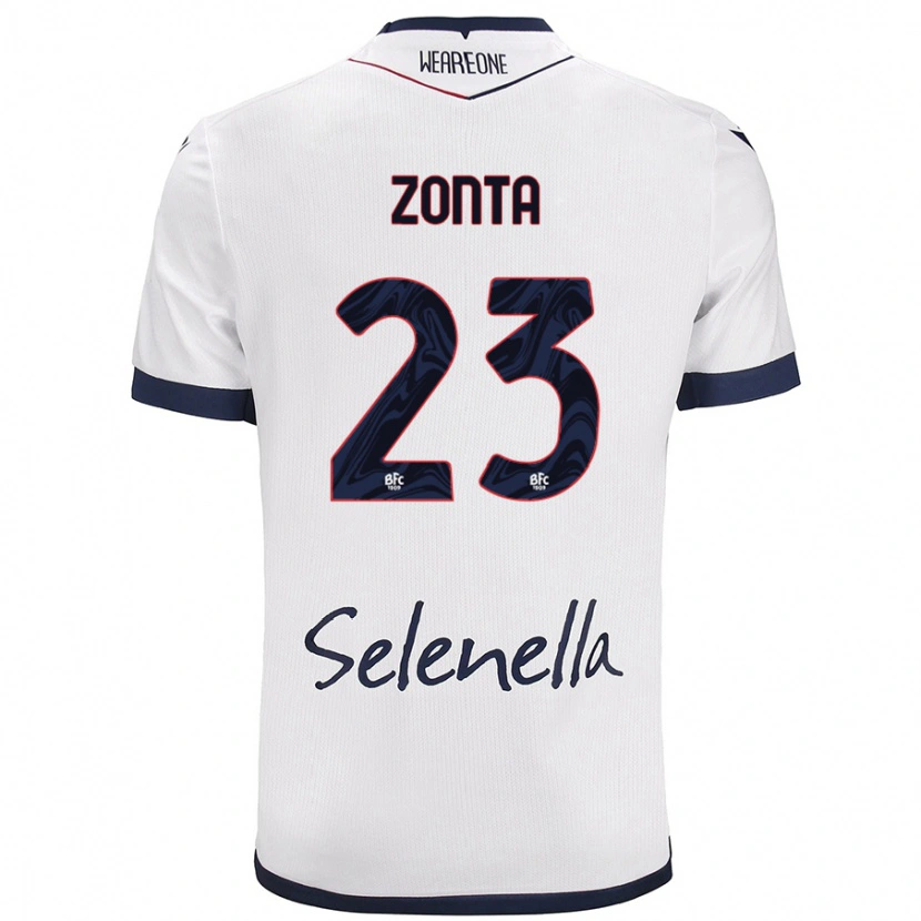 Danxen Kid Alessandro Zonta #23 White Royal Blue Away Jersey 2024/25 T-Shirt