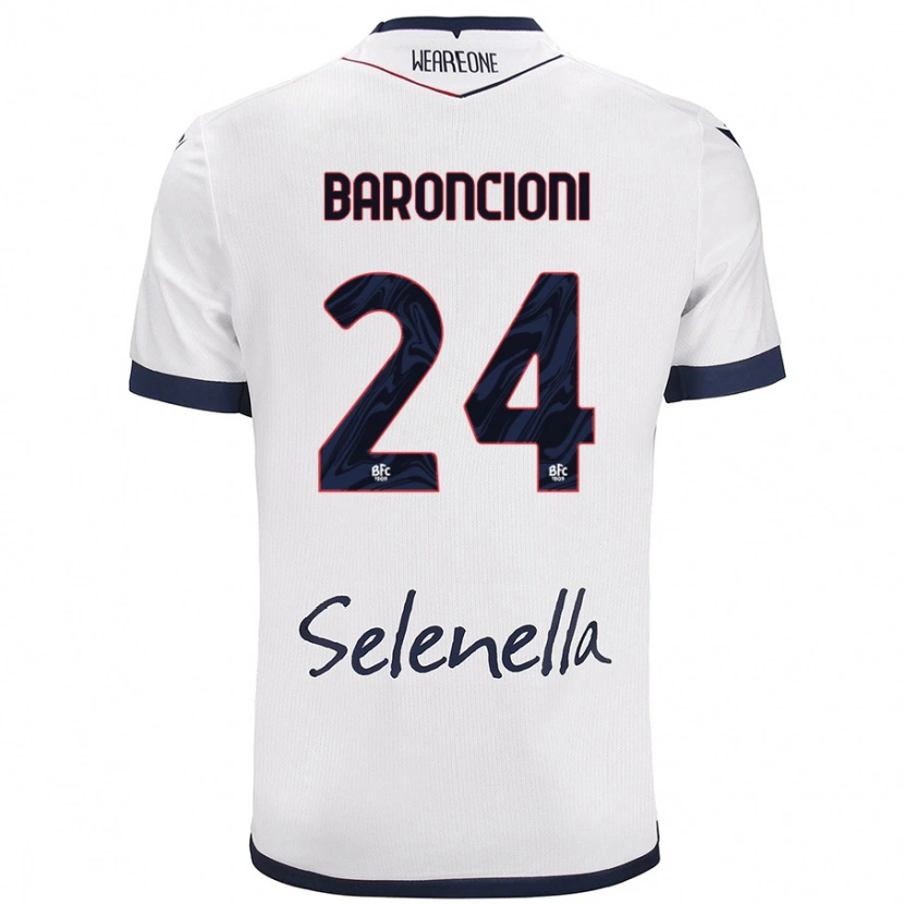 Danxen Kid Davide Baroncioni #24 White Royal Blue Away Jersey 2024/25 T-Shirt