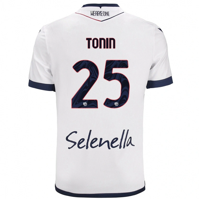 Danxen Kid Federico Tonin #25 White Royal Blue Away Jersey 2024/25 T-Shirt